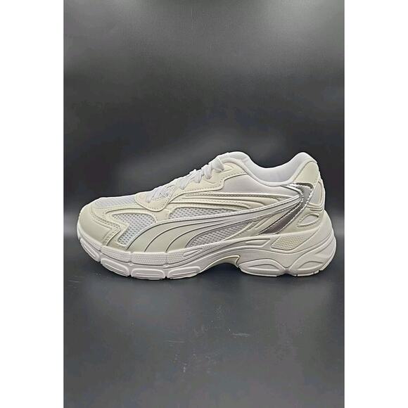 Puma Teveris Nitro Metallic Womens Lace Up Athletic Running Shoes White Size 9M - Picture 1 of 6